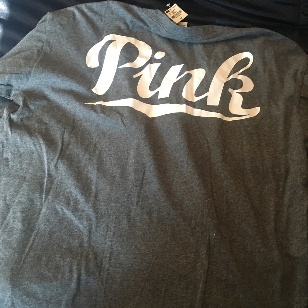 VsPink LS 1/4 button up shirt